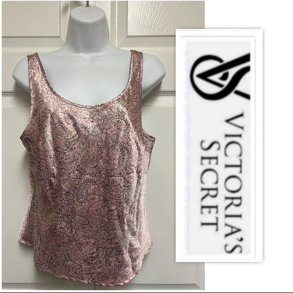 Victoria’s Secret Pink & Silver Paisley Print Cropped Camisole Tank